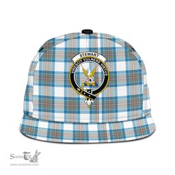Scottish Stewart Muted Blue Clan Tartan Snapback Hat - Crest Classic Scottish Plaid Tartan Plaid