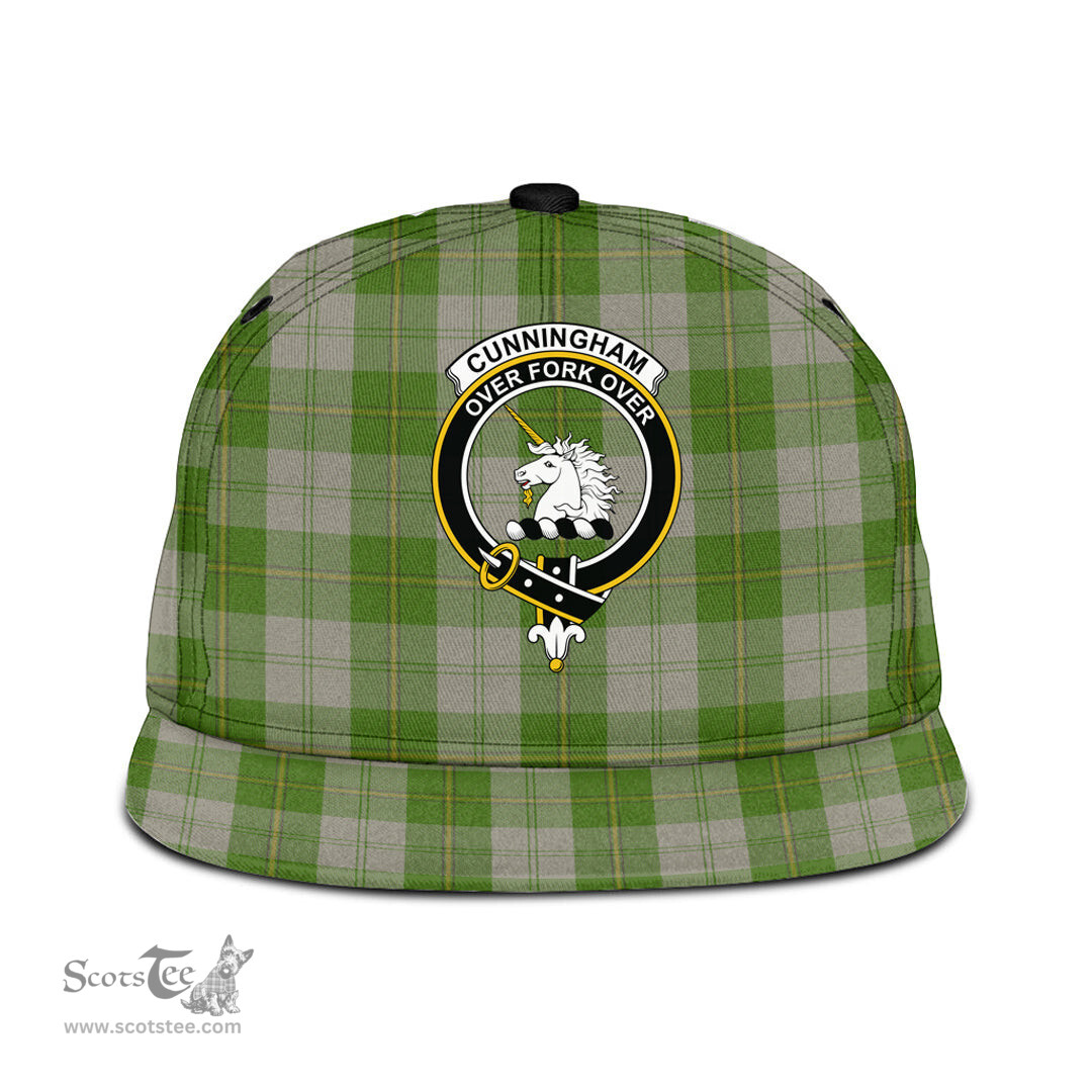 Scottish Cunningham Dress Green Dancers Clan Tartan Snapback Hat - Crest Classic Scottish Plaid Tartan Plaid