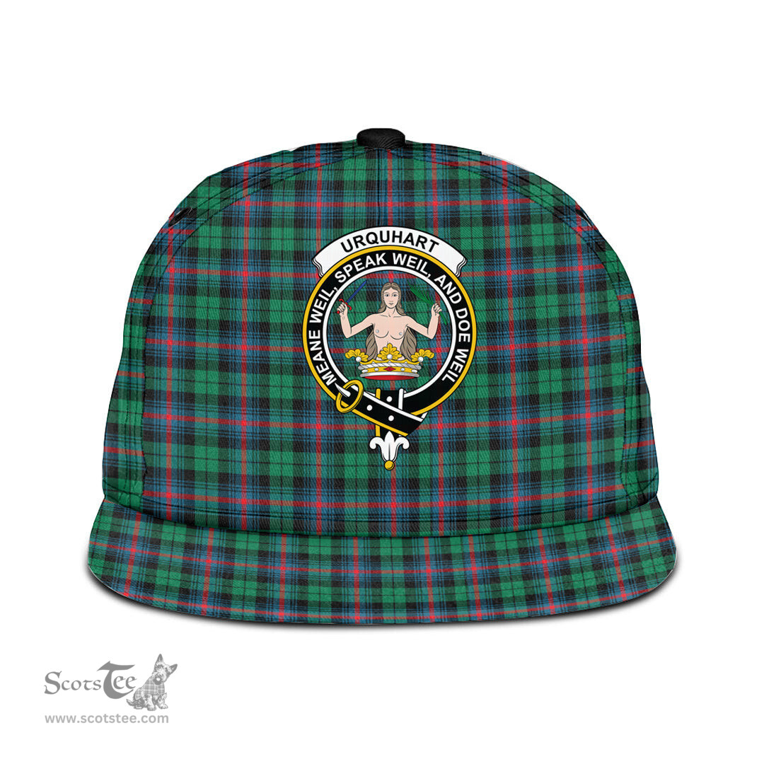 Scottish Urquhart Broad Red Ancient Clan Tartan Snapback Hat - Crest Classic Scottish Plaid Tartan Plaid
