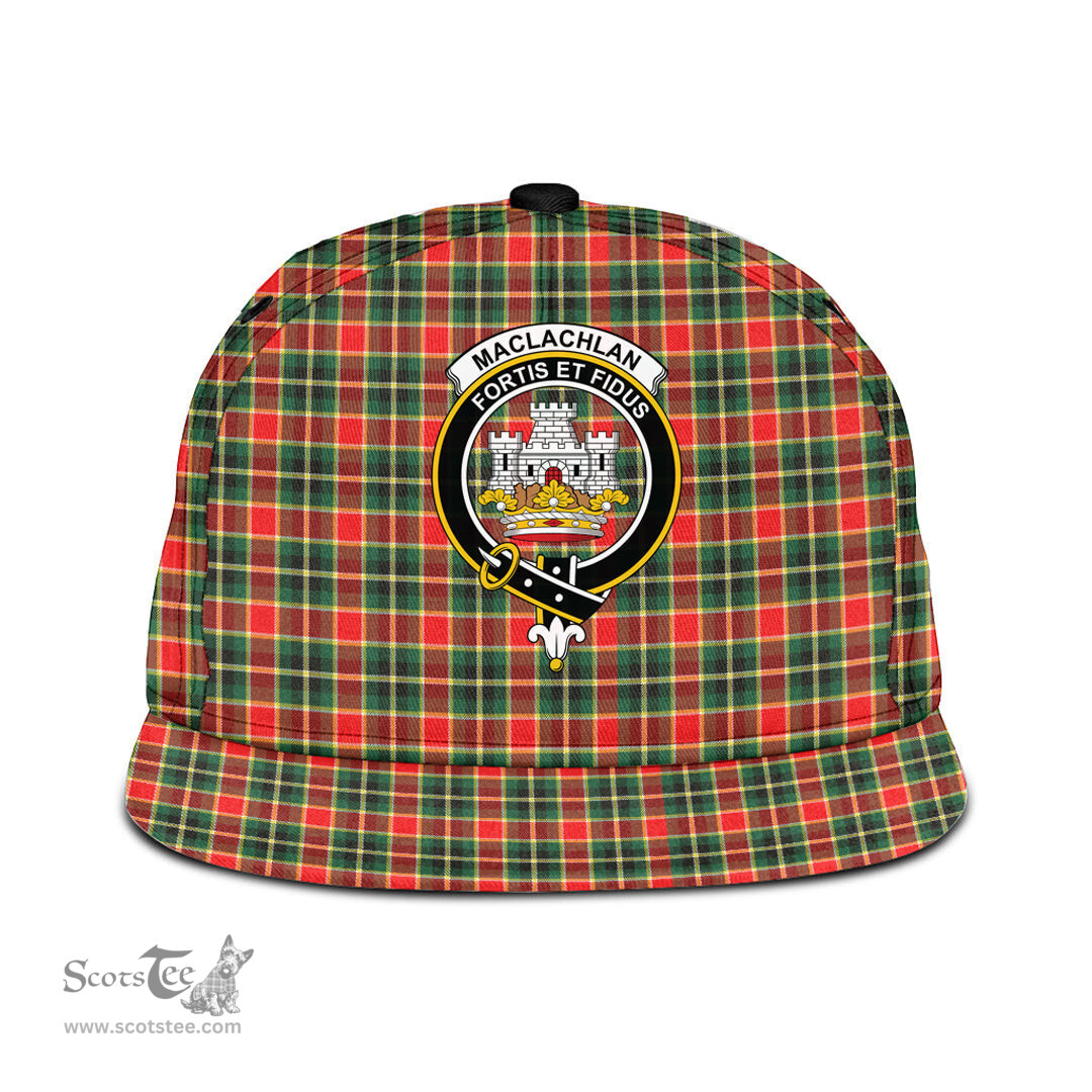 Scottish MacLachlan Hunting Modern Clan Tartan Snapback Hat - Crest Classic Scottish Plaid Tartan Plaid
