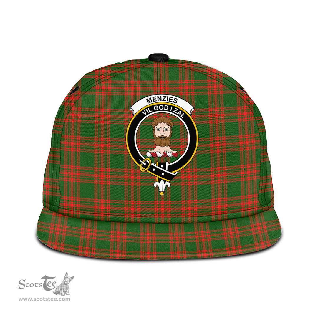 Scottish Menzies Green Modern Clan Tartan Snapback Hat - Crest Classic Scottish Plaid Tartan Plaid