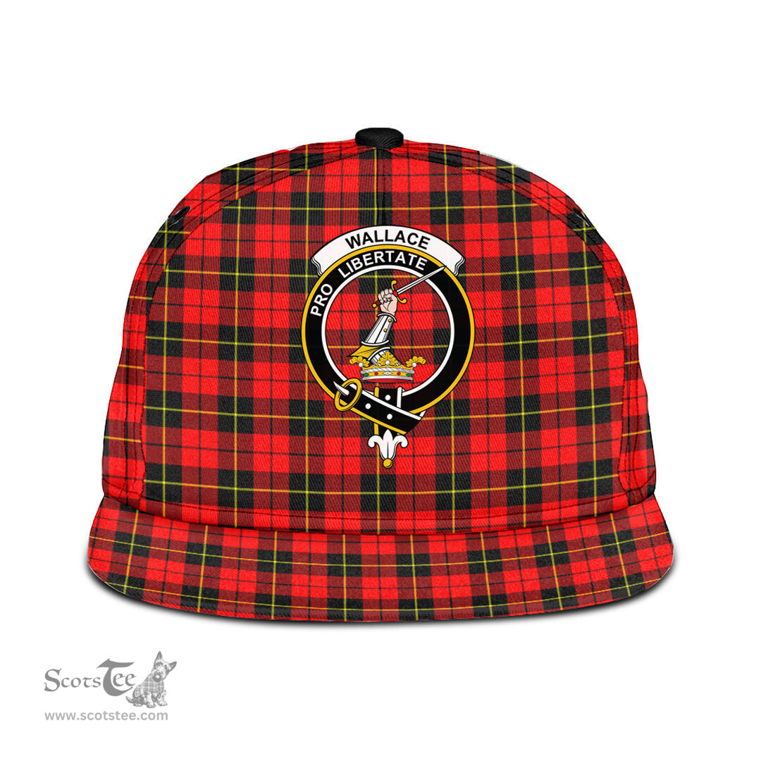 Scottish Wallace Hunting Red Clan Tartan Snapback Hat - Crest Classic Scottish Plaid Tartan Plaid