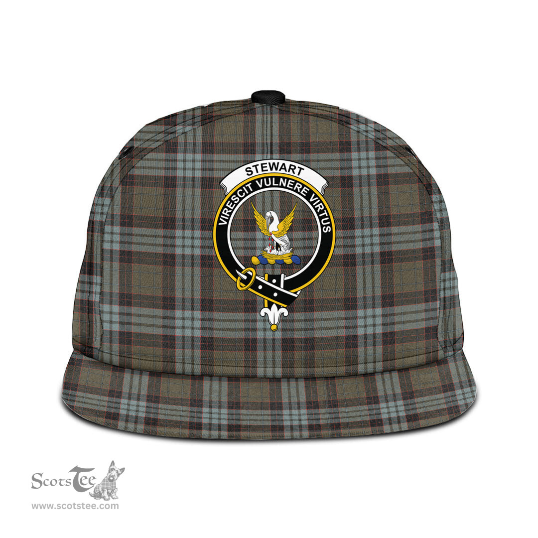 Scottish Stewart Old Weathered Clan Tartan Snapback Hat - Crest Classic Scottish Plaid Tartan Plaid