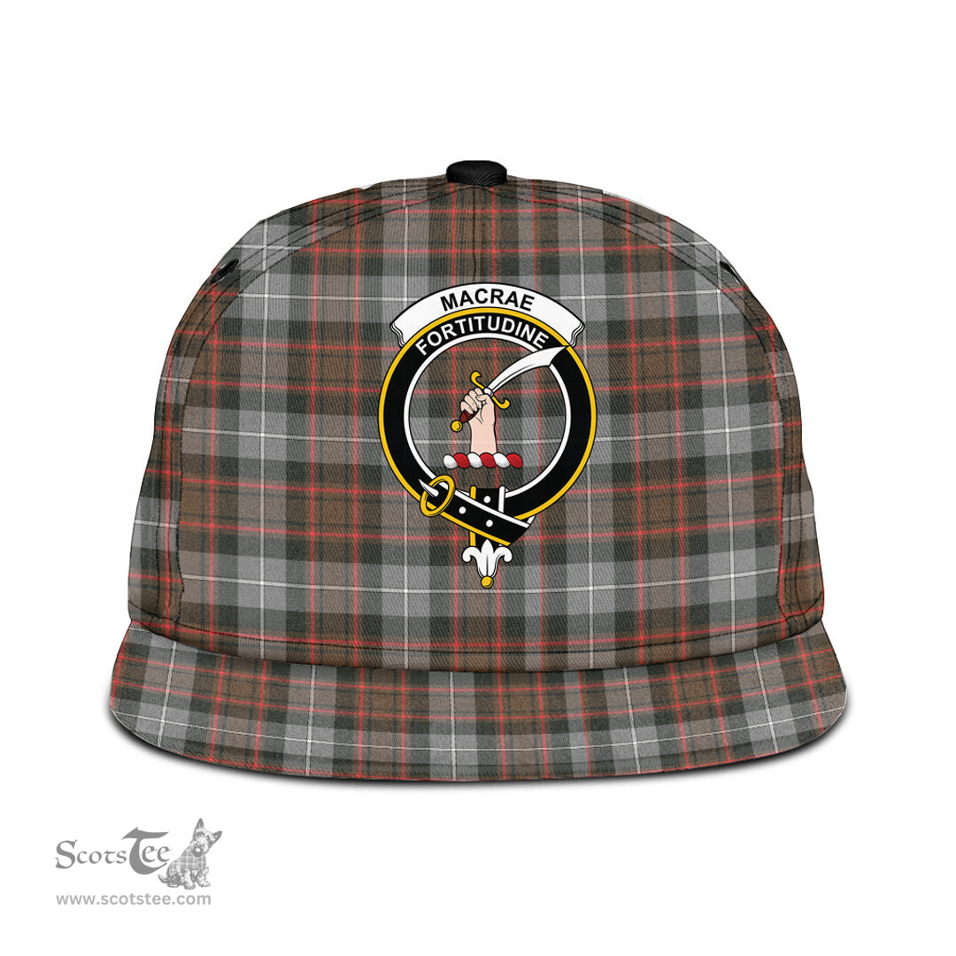 Scottish MacRae Hunting Weathered Clan Tartan Snapback Hat - Crest Classic Scottish Plaid Tartan Plaid
