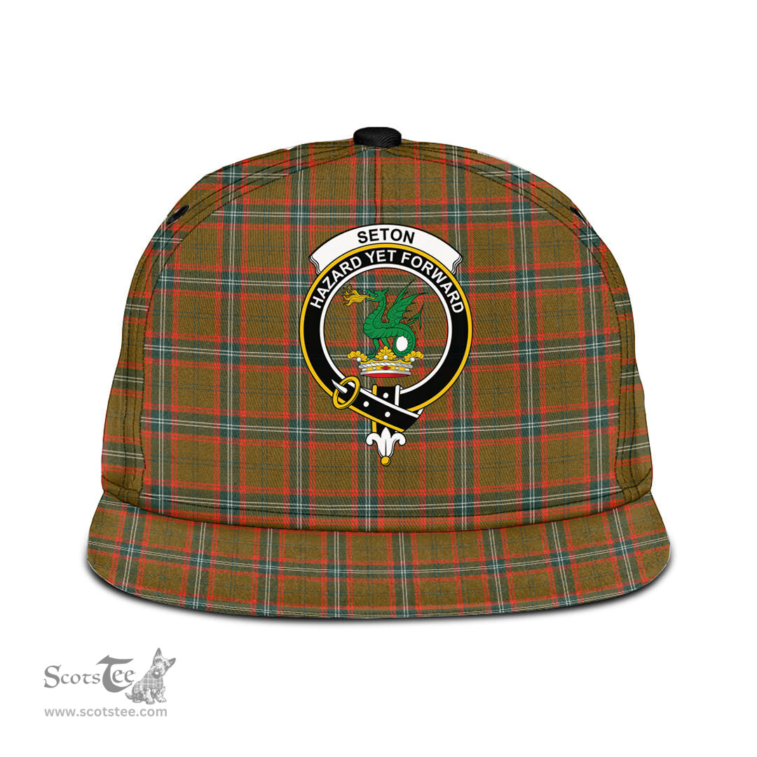 Scottish Seton Hunting Modern Clan Tartan Snapback Hat - Crest Classic Scottish Plaid Tartan Plaid