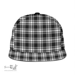 Scottish Menzies Black White Modern Clan Tartan Snapback Hat - Classic Scottish Plaid Tartan Plaid
