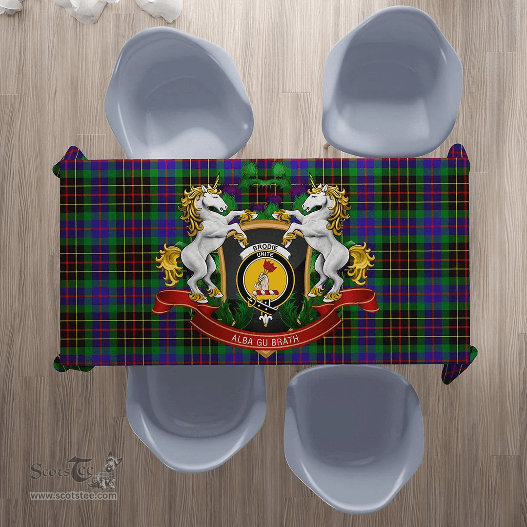 Scottish Brodie Hunting Modern Clan Tartan Tablecloth - Unicorn Thistle Style Scottish Plaid Tartan Plaid