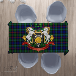 Scottish Campbell of Cawdor Modern Clan Tartan Tablecloth - Unicorn Thistle Style Scottish Plaid Tartan Plaid