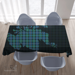 Scottish Campbell of Cawdor Ancient Clan Tartan Tablecloth - Map Scotland Style Scottish Plaid Tartan Plaid
