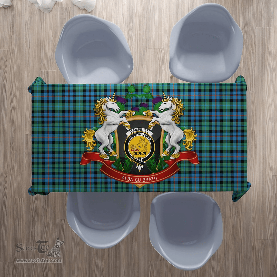 Scottish Campbell of Cawdor Ancient Clan Tartan Tablecloth - Unicorn Thistle Style Scottish Plaid Tartan Plaid