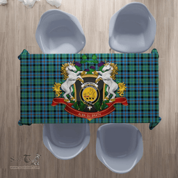 Scottish Campbell of Cawdor Ancient Clan Tartan Tablecloth - Unicorn Thistle Style Scottish Plaid Tartan Plaid