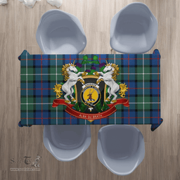 Scottish Davidson of Tulloch Clan Tartan Tablecloth - Unicorn Thistle Style Scottish Plaid Tartan Plaid