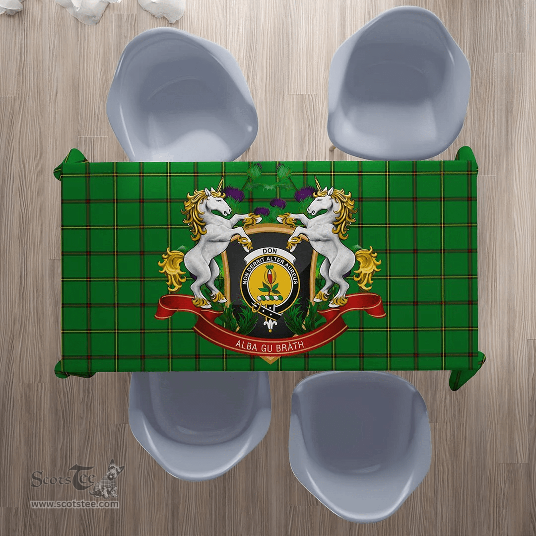 Scottish Don (Tribe-of-Mar) Clan Tartan Tablecloth - Unicorn Thistle Style Scottish Plaid Tartan Plaid