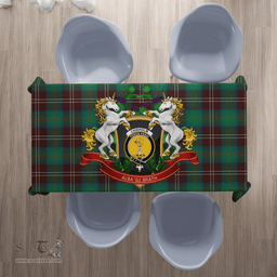 Scottish Chisholm Hunting Ancient Clan Tartan Tablecloth - Unicorn Thistle Style Scottish Plaid Tartan Plaid