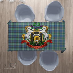 Scottish Leslie Hunting Ancient Clan Tartan Tablecloth - Unicorn Thistle Style Scottish Plaid Tartan Plaid