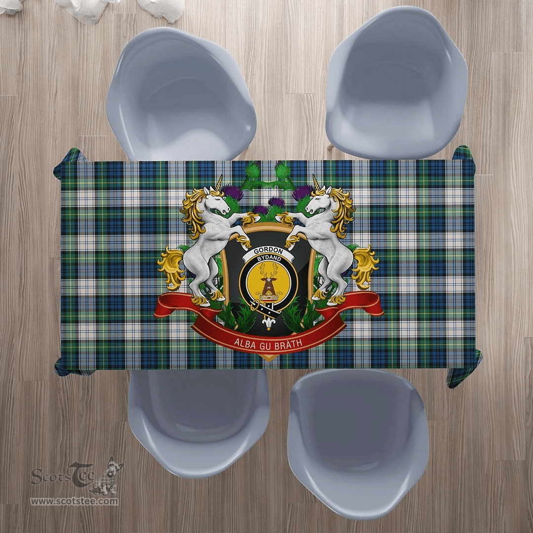 Scottish Gordon Dress Ancient Clan Tartan Tablecloth - Unicorn Thistle Style Scottish Plaid Tartan Plaid