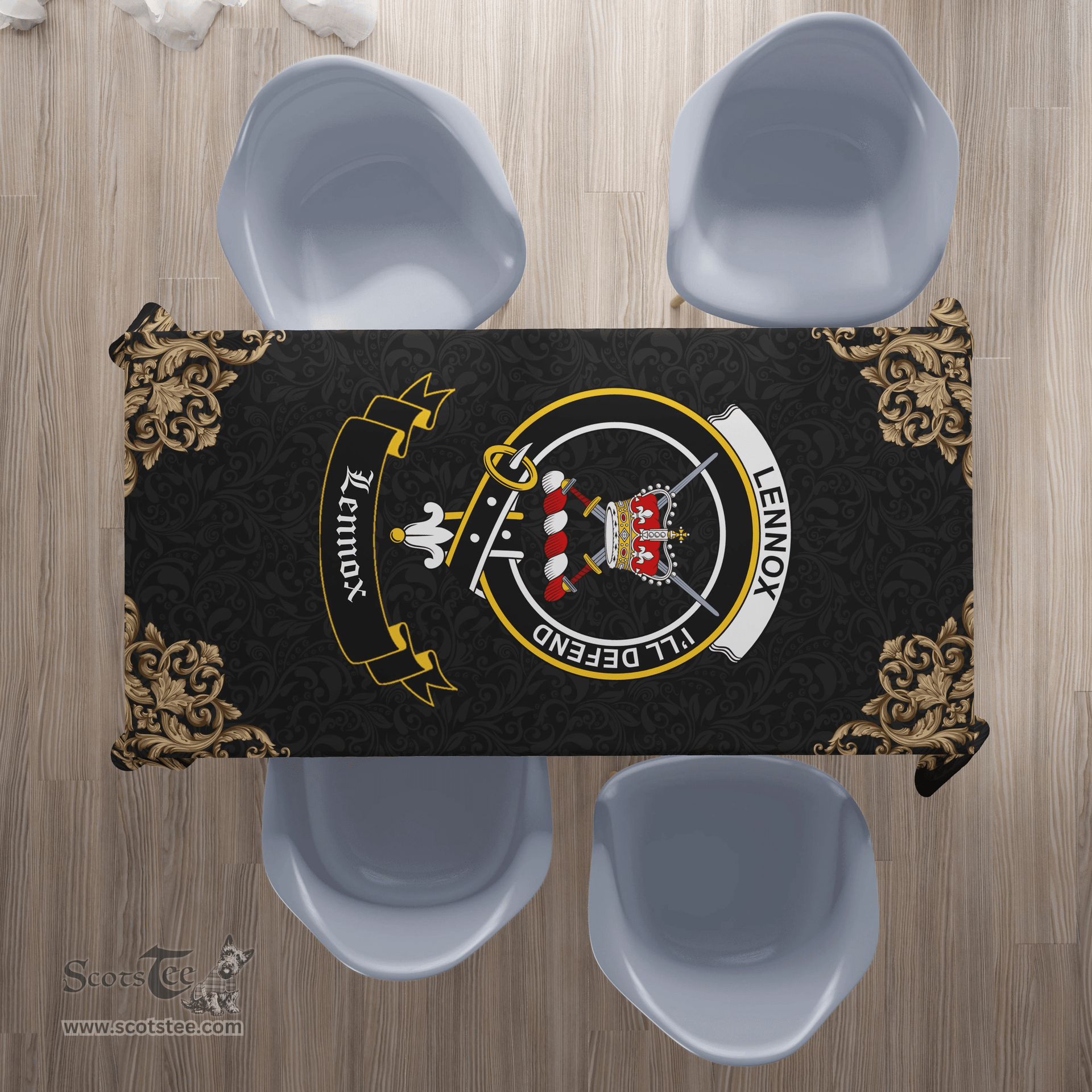 Scottish Lennox (Lennox Kincaid) Clan Tartan Tablecloth - Gold Style Scottish Plaid Tartan Plaid
