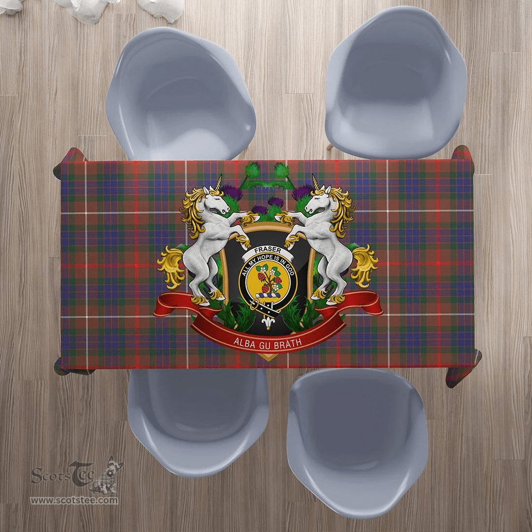 Scottish Fraser Hunting Modern Clan Tartan Tablecloth - Unicorn Thistle Style Scottish Plaid Tartan Plaid