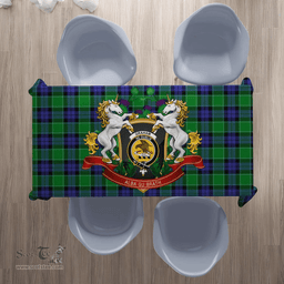 Scottish Graham of Menteith Modern Clan Tartan Tablecloth - Unicorn Thistle Style Scottish Plaid Tartan Plaid