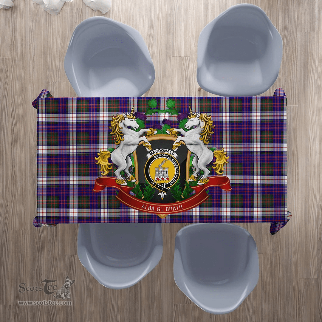Scottish MacDonald Dress Modern Clan Tartan Tablecloth - Unicorn Thistle Style Scottish Plaid Tartan Plaid