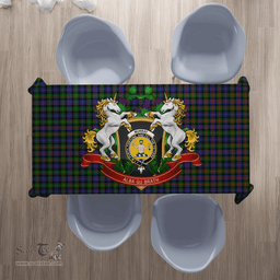 Scottish Murray of Atholl Modern Clan Tartan Tablecloth - Unicorn Thistle Style Scottish Plaid Tartan Plaid