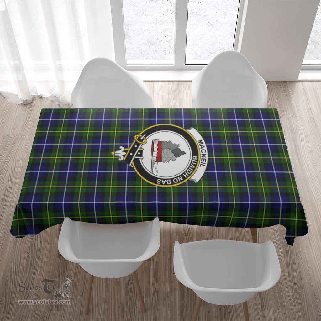 Scottish MacNeill of Barra Clan Tartan Tablecloth - Crest Classic Scottish Plaid Tartan Plaid