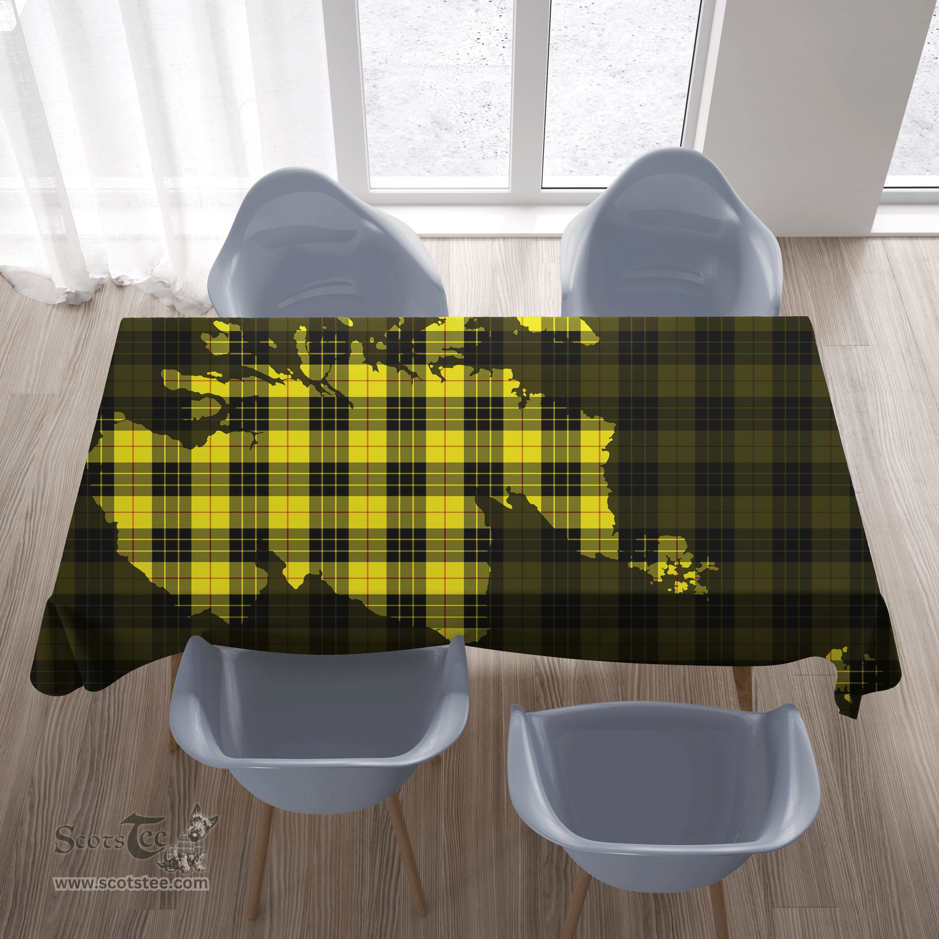 Scottish MacLeod of Lewis Modern Clan Tartan Tablecloth - Map Scotland Style Scottish Plaid Tartan Plaid