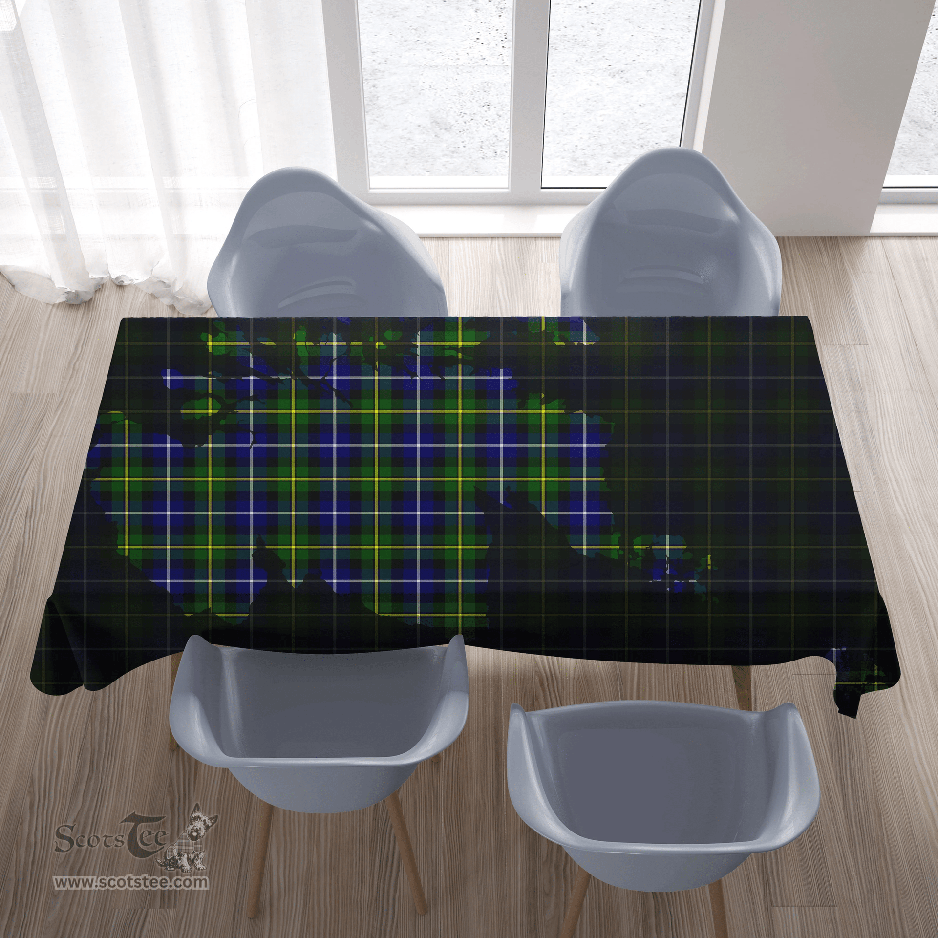 Scottish MacNeill of Barra Modern Clan Tartan Tablecloth - Map Scotland Style Scottish Plaid Tartan Plaid