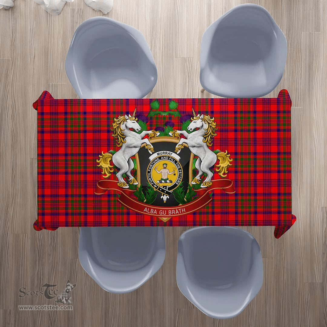 Scottish Murray of Tulloch Modern Clan Tartan Tablecloth - Unicorn Thistle Style Scottish Plaid Tartan Plaid