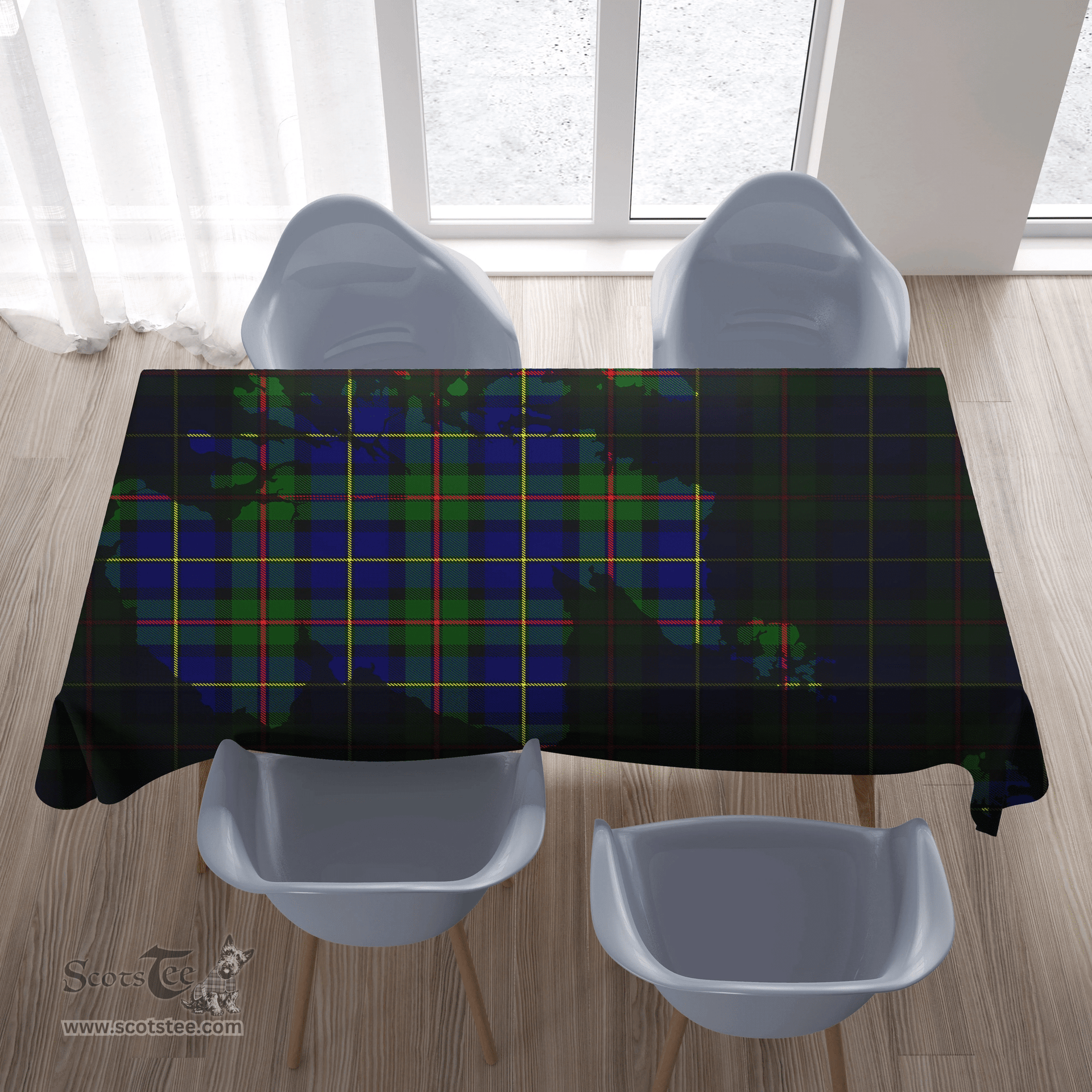 Scottish MacLeod of Harris Modern Clan Tartan Tablecloth - Map Scotland Style Scottish Plaid Tartan Plaid