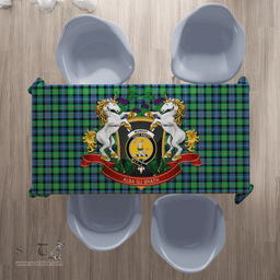 Scottish Murray of Atholl Ancient Clan Tartan Tablecloth - Unicorn Thistle Style Scottish Plaid Tartan Plaid
