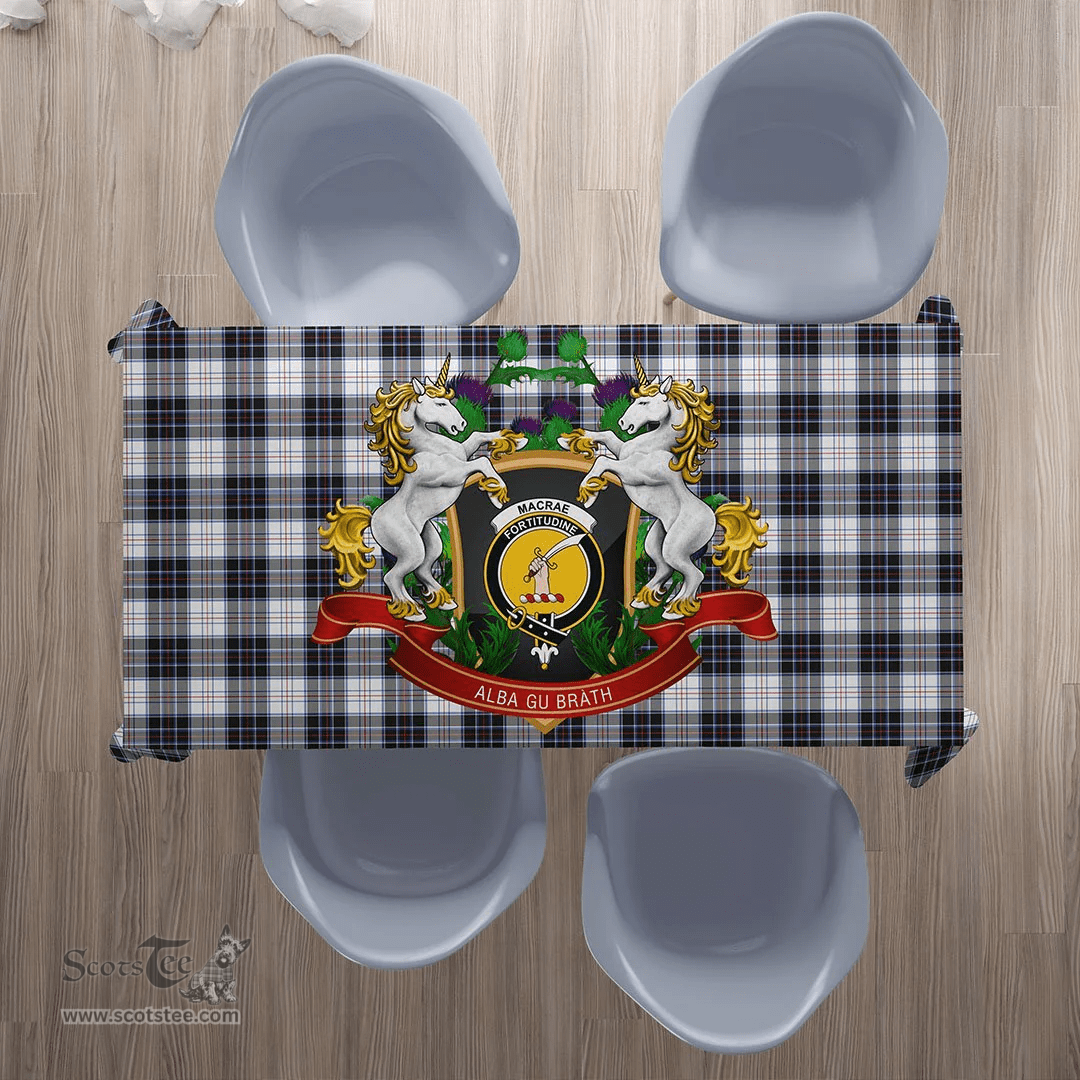 Scottish MacRae Dress Modern Clan Tartan Tablecloth - Unicorn Thistle Style Scottish Plaid Tartan Plaid