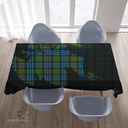 Scottish Newlands of Lauriston Clan Tartan Tablecloth - Map Scotland Style Scottish Plaid Tartan Plaid
