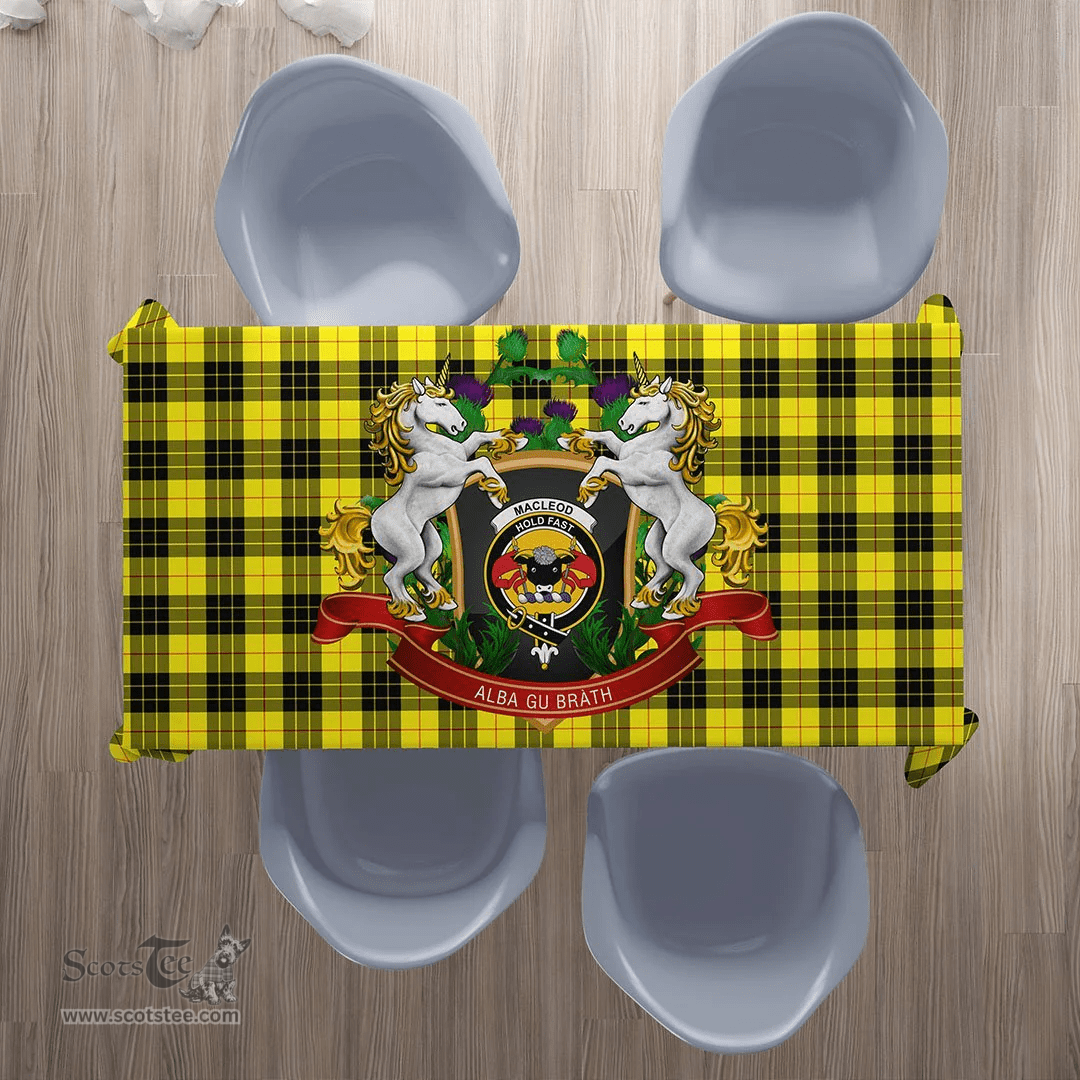 Scottish MacLeod of Lewis Modern Clan Tartan Tablecloth - Unicorn Thistle Style Scottish Plaid Tartan Plaid