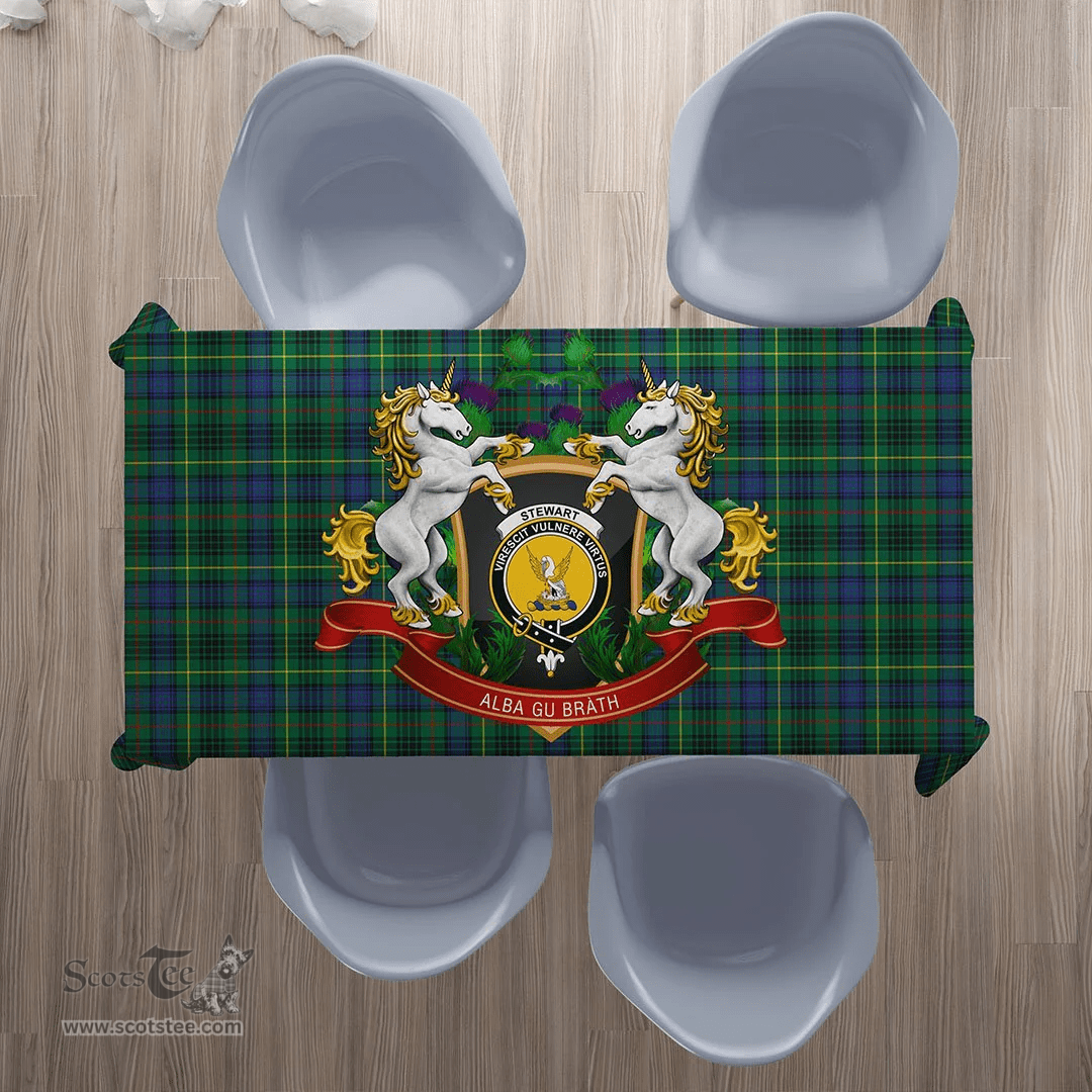 Scottish Stewart Hunting Modern Clan Tartan Tablecloth - Unicorn Thistle Style Scottish Plaid Tartan Plaid