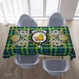 Scottish Tablecloth Campbell of Breadalbane Ancient Clan Crest Courage Symbol Special Version Scottish Plaid Tartan Plaid