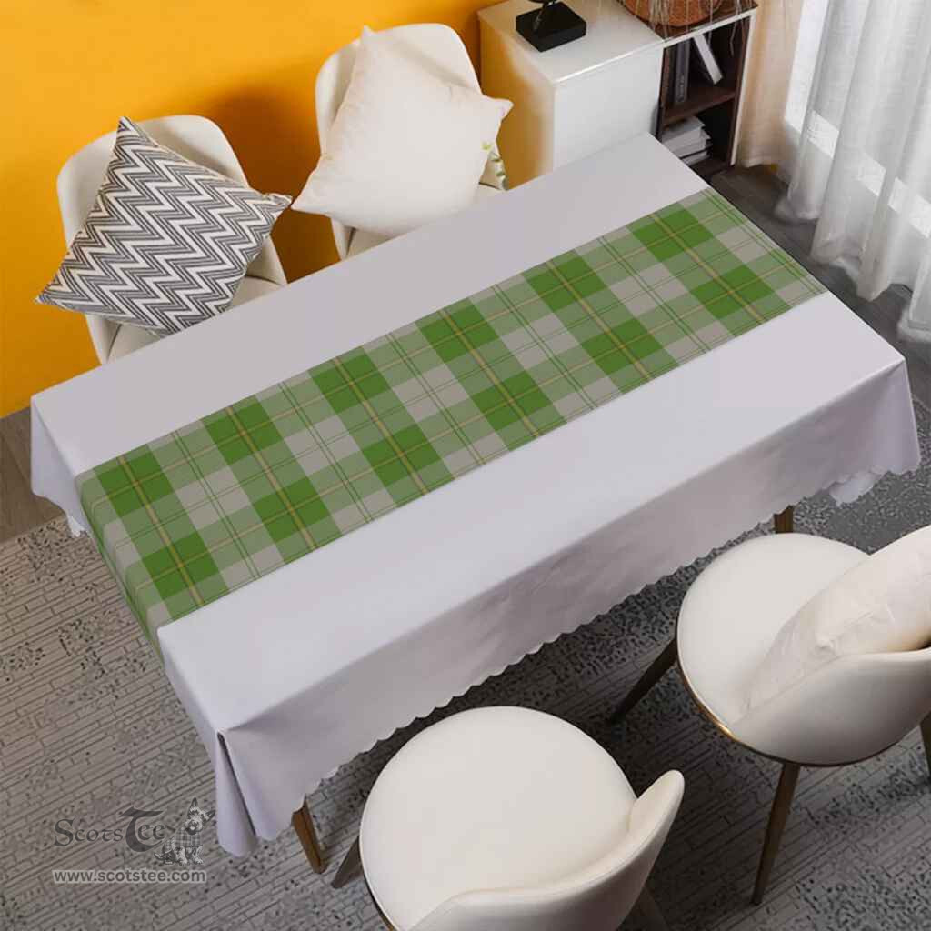 Scottish Cunningham Dress Green Dancers Clan Tartan Table Runner - Classic Scottish Plaid Tartan Plaid