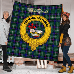 Scottish MacDonald of the Isles Hunting Modern Clan Tartan Quilt - Crest Gold Style Scottish Plaid Tartan Plaid