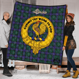 Scottish Sinclair Hunting Modern Clan Tartan Quilt - Crest Gold Style Scottish Plaid Tartan Plaid