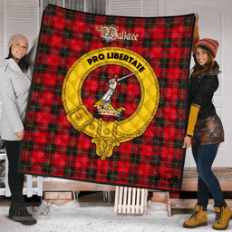 Scottish Wallace Weathered Clan Tartan Quilt - Crest Gold Style Scottish Plaid Tartan Plaid
