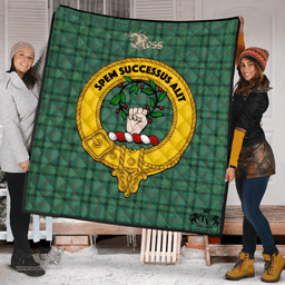 Scottish Ross Hunting Ancient Clan Tartan Quilt - Crest Gold Style Scottish Plaid Tartan Plaid