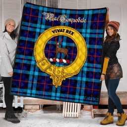 Scottish MacCorquodale Clan Tartan Quilt - Crest Gold Style Scottish Plaid Tartan Plaid
