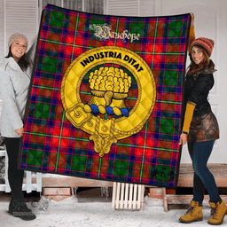 Scottish Wauchope Clan Tartan Quilt - Crest Gold Style Scottish Plaid Tartan Plaid