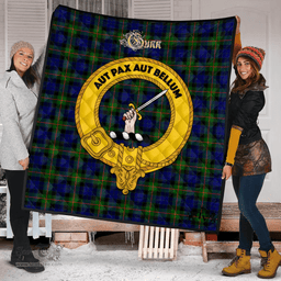 Scottish Gunn Modern Clan Tartan Quilt - Crest Gold Style Scottish Plaid Tartan Plaid