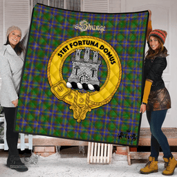 Scottish Strange of Balkaskie Clan Tartan Quilt - Crest Gold Style Scottish Plaid Tartan Plaid