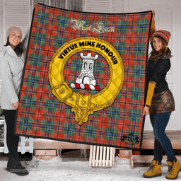 Scottish MacLean of Duart Ancient Clan Tartan Quilt - Crest Gold Style Scottish Plaid Tartan Plaid