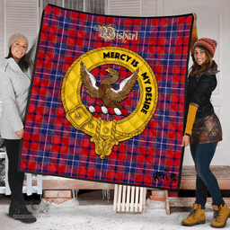 Scottish Wishart Dress Clan Tartan Quilt - Crest Gold Style Scottish Plaid Tartan Plaid