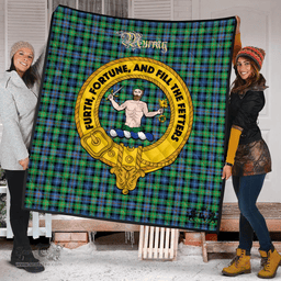 Scottish Murray of Atholl Ancient Clan Tartan Quilt - Crest Gold Style Scottish Plaid Tartan Plaid