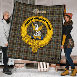 Scottish Stewart Hunting Weathered Clan Tartan Quilt - Crest Gold Style Scottish Plaid Tartan Plaid
