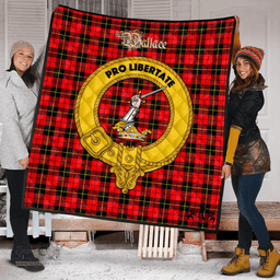 Scottish Wallace Hunting Red Clan Tartan Quilt - Crest Gold Style Scottish Plaid Tartan Plaid